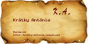 Krátky Antónia névjegykártya